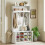 White Wardrobe with Shelf Bench Hooks and Shoe Storage 3