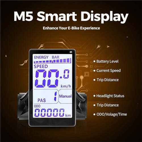 M5 Universal E-Bike LCD Display 5Pin Dashboard with USB UART for Electric Bicycle 24V-60V Control Panel Replacement 1