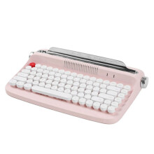 Wireless Keyboard Office Typewriter Mechanical Feel Tablet Universal Retro Round Keycap Notebook Keyboard,A