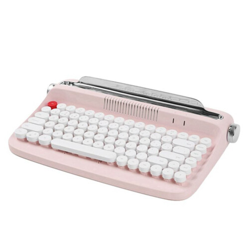 Wireless Keyboard Office Typewriter Mechanical Feel Tablet Universal Retro Round Keycap Notebook Keyboard,A