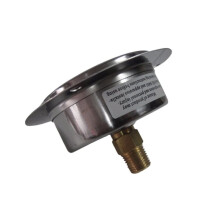 60mm Front Flange Pressure Gauge, Brass Movement Back Mount Manometer, Liquid Filled Hydraulic Oil Pressure Meter