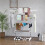 4 Tier Mobile Clothes Drying Rack with Wheels Stainless Steel 4
