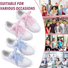 Gingham Shoe Laces Fashion Soft Checkered Ribbon Shoelaces Colorful Shoe Ties for Women Gingham Ribbon Shoelaces