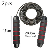 Corde à sauter ergonomique pour l'entraînement physique, sans nœuds, avec roulements à billes durables, longueur ajustable et portable