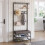 Coat Rack with Shoe Bench 5 Hooks and 2 Storage Tiers 4