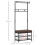 Coat Rack with Shoe Bench 5 Hooks and 2 Storage Tiers 5