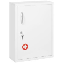Armoire à pharmacie Kleankin avec compartiment pour médicaments sur ordonnance, blanche