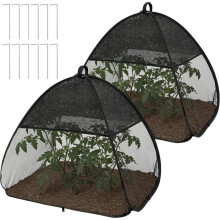 2 Pcs PopUp Garden Netting Bug and Shade Covers, 22" X 22" X 22" Plant Sun Shade Top Bird Netting Tents for Vegetables
