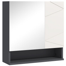 Meuble de salle de bain HOMCOM avec porte miroir et étagères