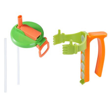 Soda Can Covers and Holders Set with Handles and Straws, Leak-Free and Grip for Beer Orange Color