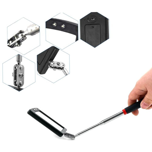 Inspectionmirror Telescoping with Light Mirrorpractical Addition to Car Repair,Inspection Tool for Checking Vehicle