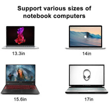 Laptopkoelstandaard, ergonomische laptopkoelmat met stille ventilatoren, instelbare ventilatorsnelheid voor laptops van 12 tot 17,3 inc