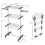 Foldable Clothes Drying Rack 4 Tier One Click System Blue Silver 5