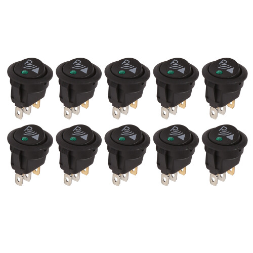10X Round 3 Pin Rocker / Parking Off  Front Rear Walking Sensor
