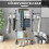 Foldable Clothes Drying Rack 4 Tier One Click System Blue Silver 6