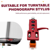 Red Turntable Headshell with AT-3600L Magnetic Cartridge Stylus Pre-Mounted for LP Vinyl Record Player Platters A