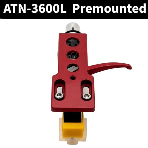 Red Turntable Headshell with AT-3600L Magnetic Cartridge Stylus Pre-Mounted for LP Vinyl Turntable Phonograph A 1