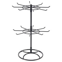 Drehbarer Schmuckständer, 2-Stöckig, Runder Metall-Organizer für Halsketten, Ohrringe, Ringe, Armbänder und Uhren