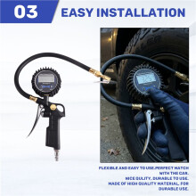 250 PSI Air Chuck Digital Tire Pressure Gauge Compressor Accessories Rubber Hose Auto Tire Inflator with Inflator