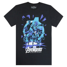(XXL, Black/Blue) Avengers Mens End Game Galactic T-Shirt