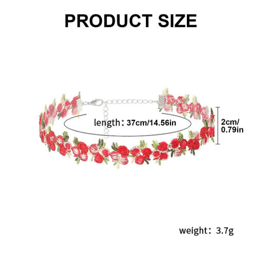 Colar floral em renda de toque suave e design versátil para mulher, acessório portátil para complementar qualquer visual 2