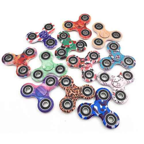 (Painting)Us 3d Fidget Hand Finger Spinner E Focus Stress Reliever Graffiti Multicolor 1