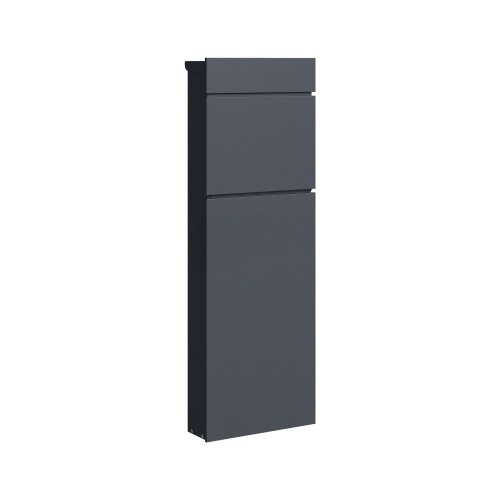 Freestanding Anthracite Steel Letterbox with Lock 1
