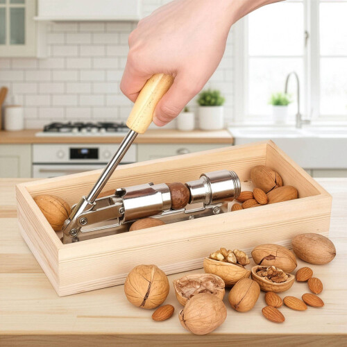 Retro Nutcracker with Wood Handle and Adjustable Opening 2