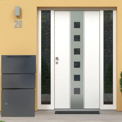 Weatherproof Metal Parcel Box, Dark Gray, Lockable 2