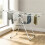 Foldable Clothes Drying Rack 2 Tier with Adjustable Wings White 4