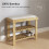 Bamboo Shoe Bench with Storage Compartments Cream White 8