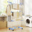 Foldable Clothes Drying Rack 4 Tier with Wheels Blue White 4