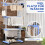 Foldable Clothes Drying Rack 4 Tier with Wheels Blue White 6