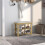 Bamboo Shoe Bench with Storage Compartments Cream White 4