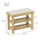 Bamboo Shoe Bench with Storage Compartments Cream White 5