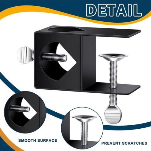 4 Pack Black Deck Clamp for Torches, Porch Rail Clamp, Universal Pole Mount Bracket, Deck Pole Holder for Solar Panel 2