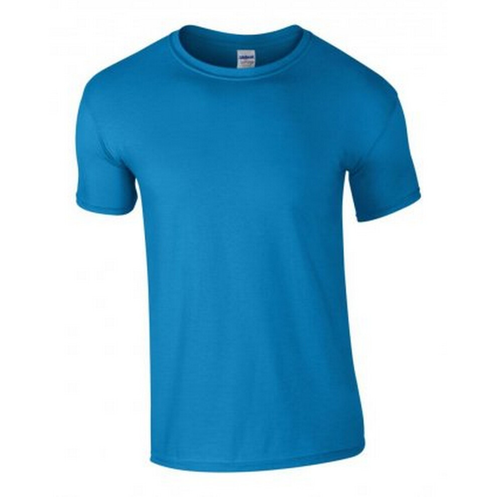 Gildan (L, Sapphire) Mens Soft Style Ringspun T Shirt