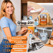 3 Unidades de Cinta para Etiquetadoras para  Btag-231, Cinta de 12 mm, Negra Sobre  para Etiquetadoras P Touch PT-N10 PT-N20 PT-N25BT