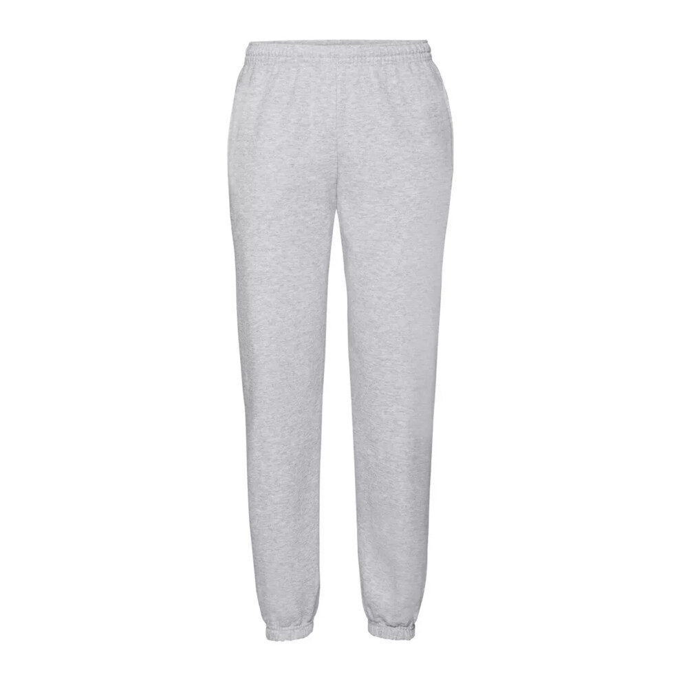 Fruit Of The Loom (L, Heather Grey) Mens Classic Elasticated Hem Jogging Bottoms