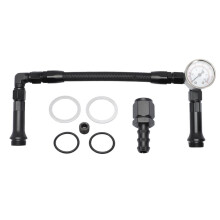 AN6 Dual Feed Carb Fuel Double Pump for Holley 4150 Carburetor with Vacuum Pressure Gauge