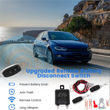 12V Battery Relay Remote Control Battery Disconnect Cut Off Isolator Anti-Theft Battery for Car