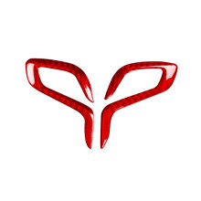 Real Dry Carbon Fiber Car Shift Gear Knob Trim Cover for F90 M5 F97 X3M F98 X4M 2019-2023 Red Carbon Fiber Pattern