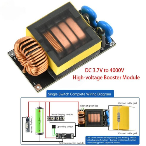 For  3.7V to 4000V High-Voltage Booster Step for  Module Arc Pulse for  Motor Circuit Board Supply Module 2