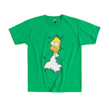 (L, Hedge Green) The Simpsons Unisex Adult Homer Simpson T-Shirt