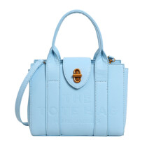 (Blue) Bags for women, simple new leather original color large, medium and small tote handbags available for cross-border activities