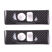 2X Car Headlight Adjustment Trim Cover Carbon Fiber for GTR R35 2008-2016 Interior Accessories(Black)