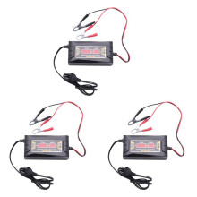 3X Son-1210D+ Lcd Fast Lead-Acid Battery Charger 12V 10A for Car Motorcycle Eu Plug