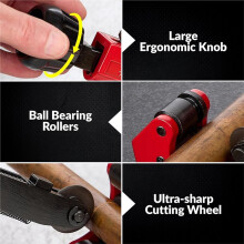 Tubing Cutter Set with Fast Quick-Adjust - 1/4" to 2-1/2" Outside Diam for Copper Pipe, PVC, Plastic, Aluminum