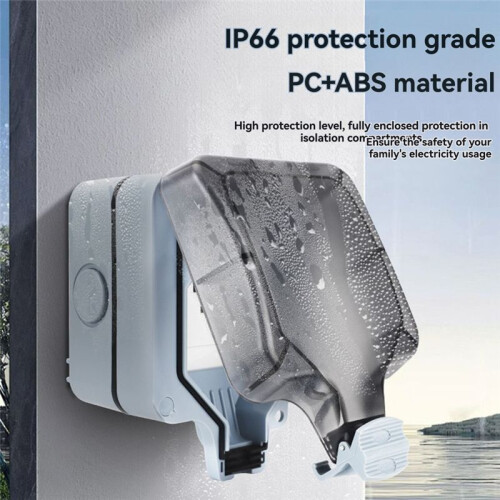 IP66 Outdoor Extension Lead 16A Rainproof Charging Socket Outdoor Socket Waterproof Box EU Plug