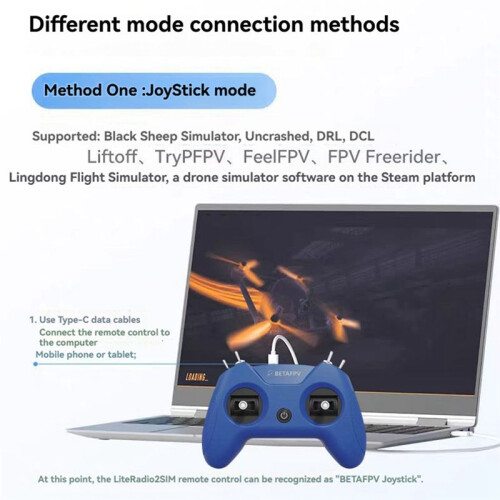 BETAFPV LiteRadio 2 SIM Remote Controller 8CH Training Simulator Remote Control Handle for  Phoenix/AeroFly RC8 Simulator A 1